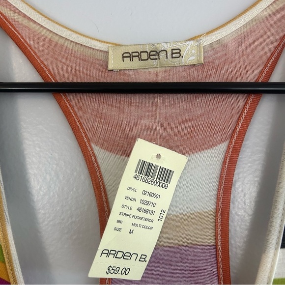 NWT Arden B Colorful Striped Sleeveless Maxi Dress Size Medium - Picture 5 of 6